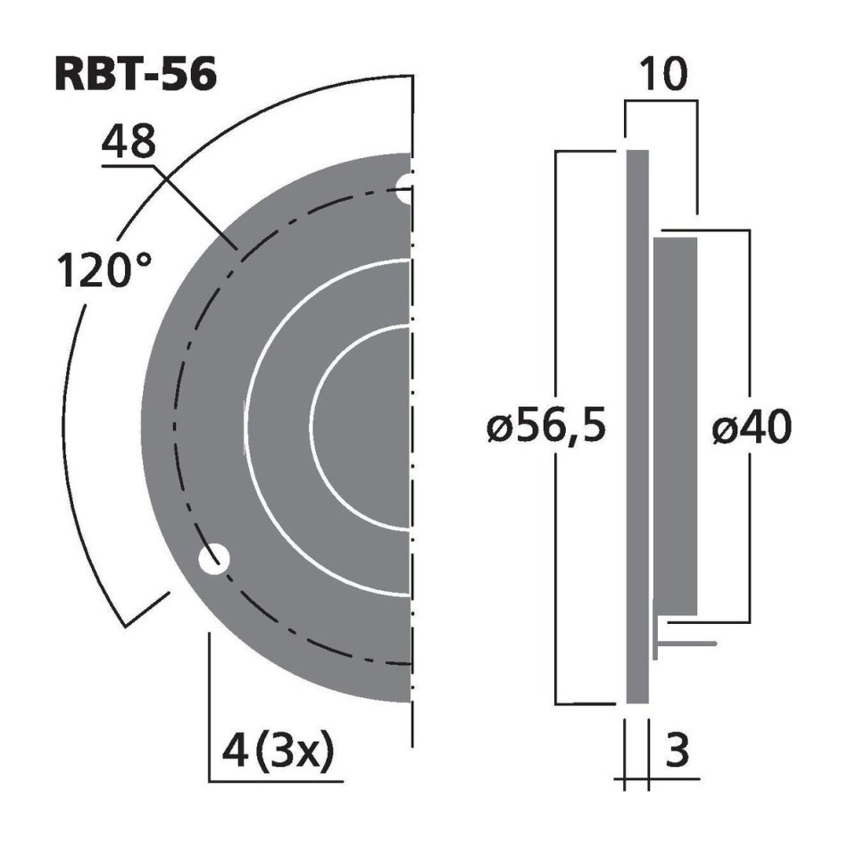 Monacor RBT-56, kompakti nauhadiskantti, 4 ohmia