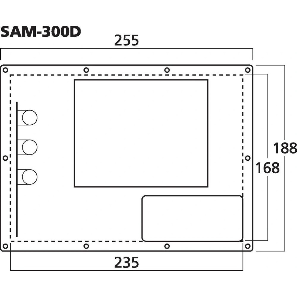 Monacor SAM-300D subwooferin upotettava vahvistin
