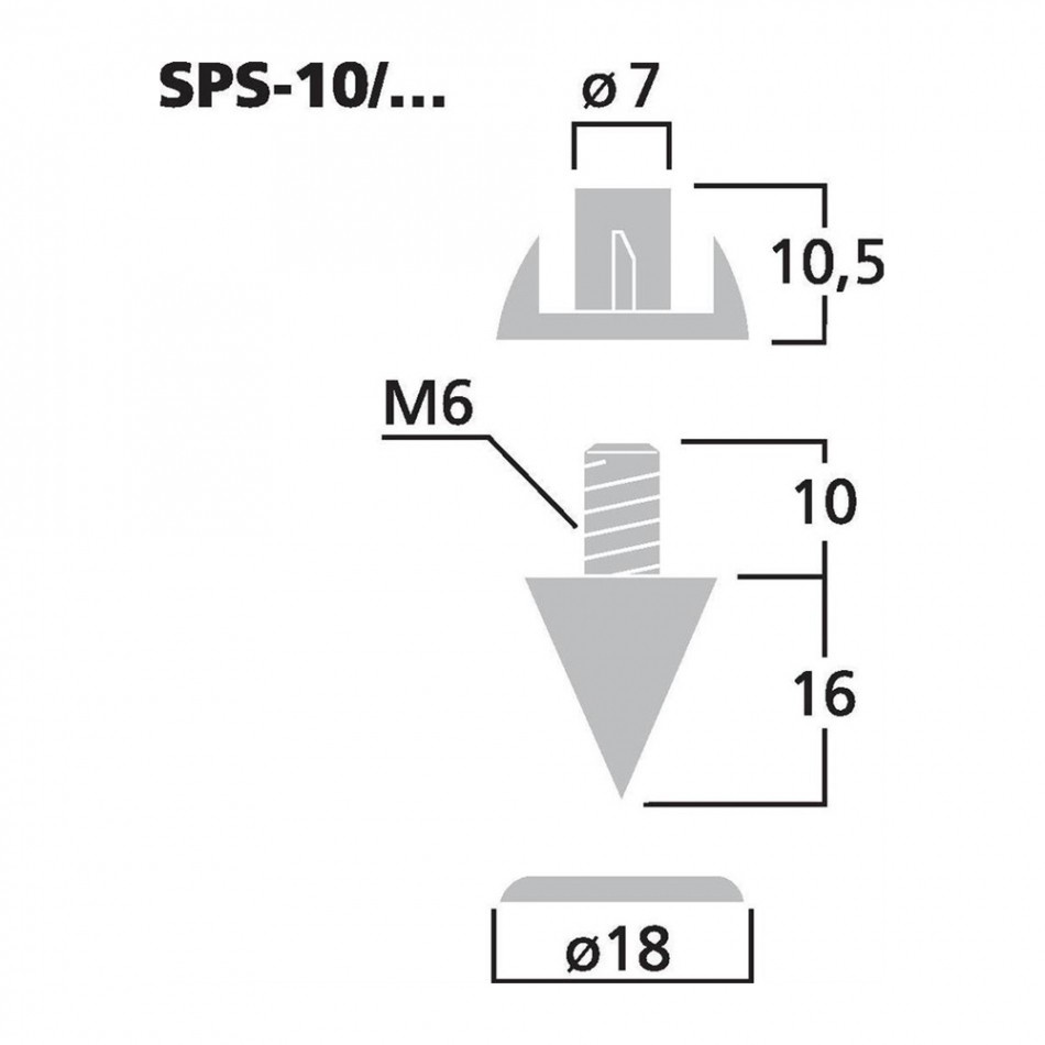 Monacor SPS10-Gold metalliset kaiutinpiikit, 4 kpl