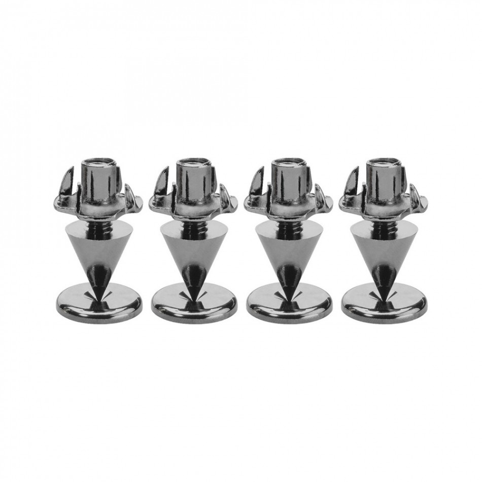 Monacor SPS10-Black Chrome metalliset kaiutinpiikit, 4 kpl