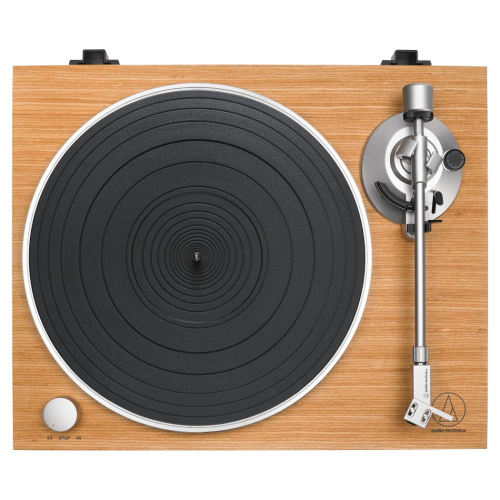 Audio Technica AT-LPW30TK-levysoitin AT-VM95C-äänirasialla, teak