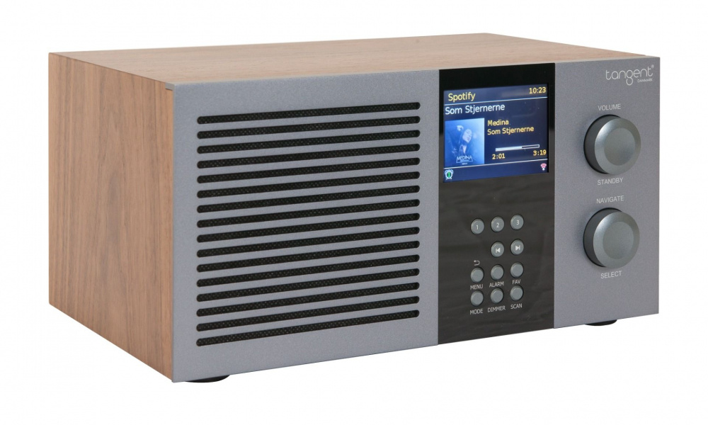 Tangent Radio Tre allt-i-ett-system med Bluetooth, DAB+ & mer, valnöt