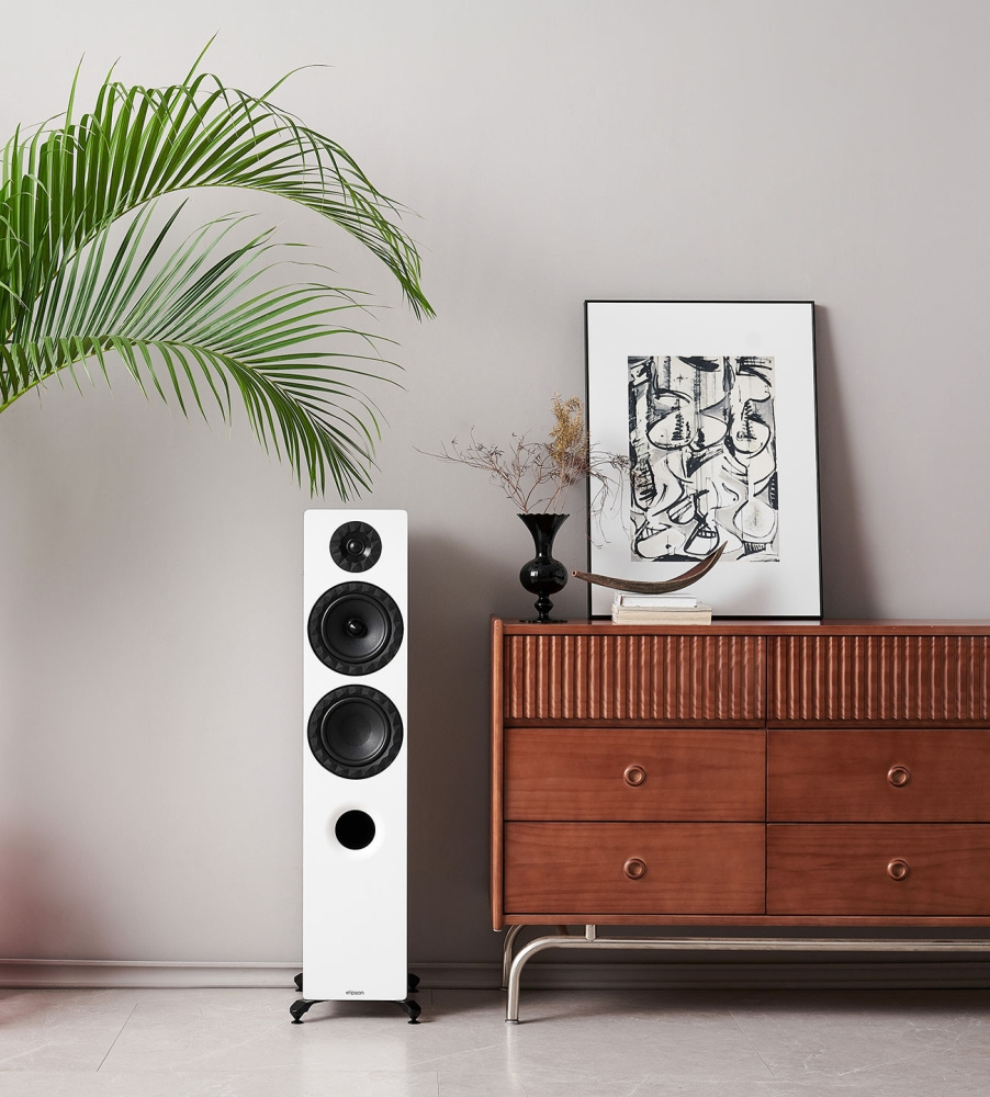 Elipson Prestige Facet II 14F lattiakaiuttimet, mattavalkoinen pari