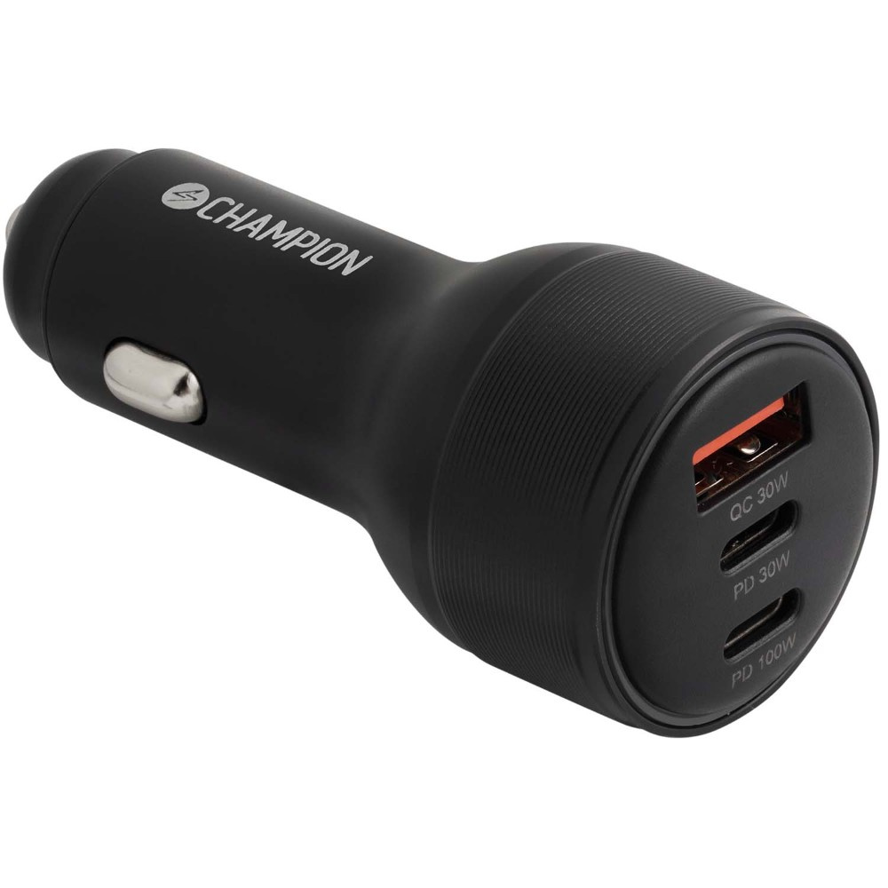 Champion autolaturi 130 W, 3-porttinen QC/PD, musta