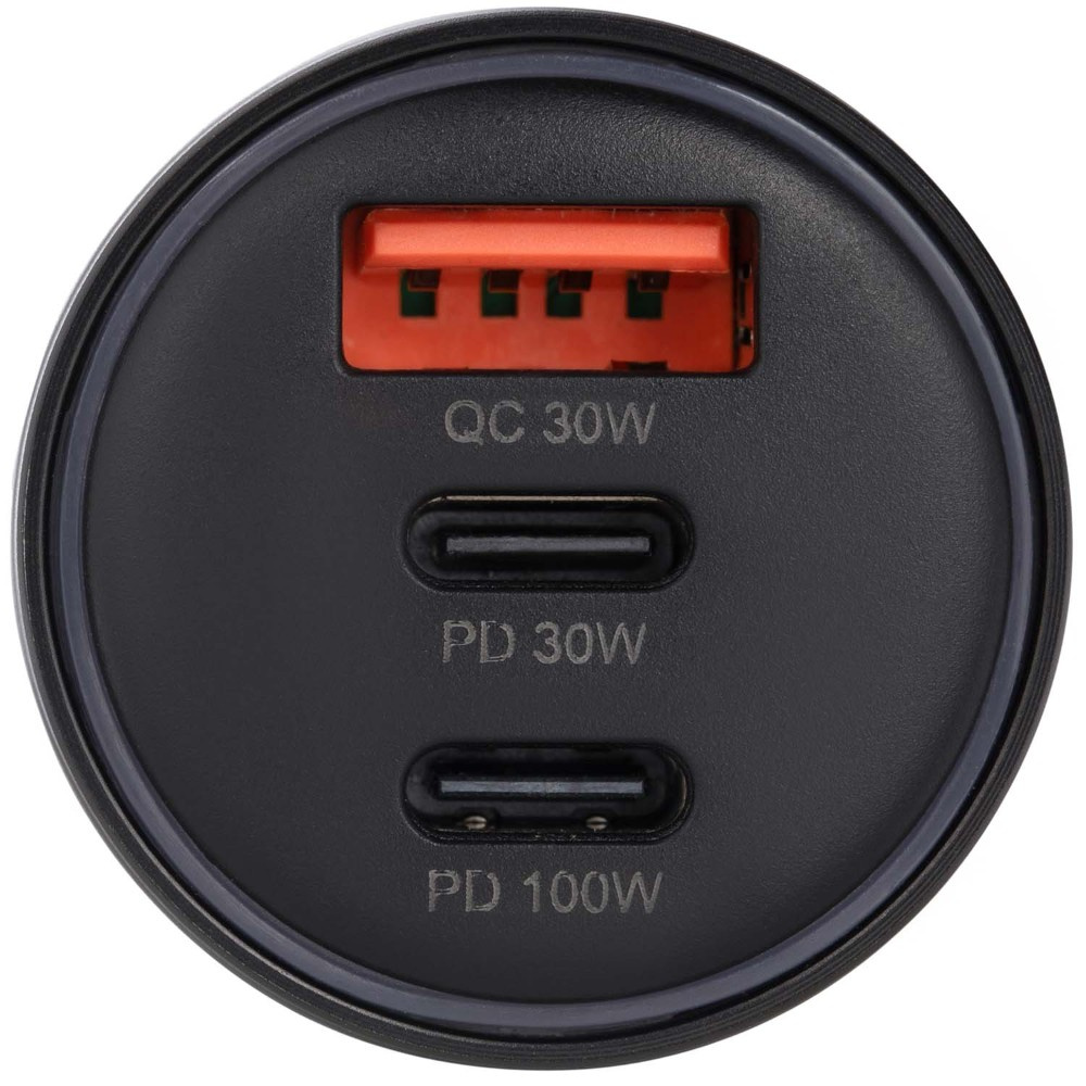 Champion autolaturi 130 W, 3-porttinen QC/PD, musta