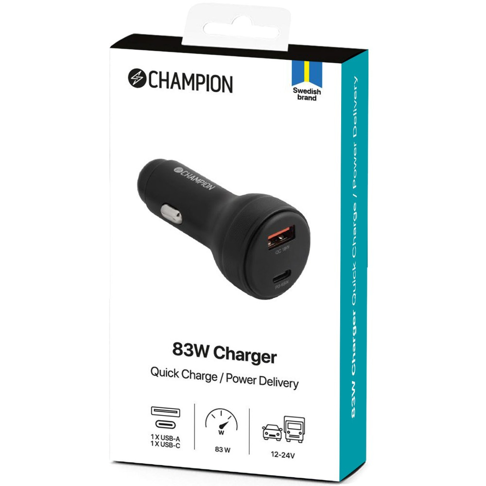 Champion Autolaturi 83W 2-portti QC/PD, musta