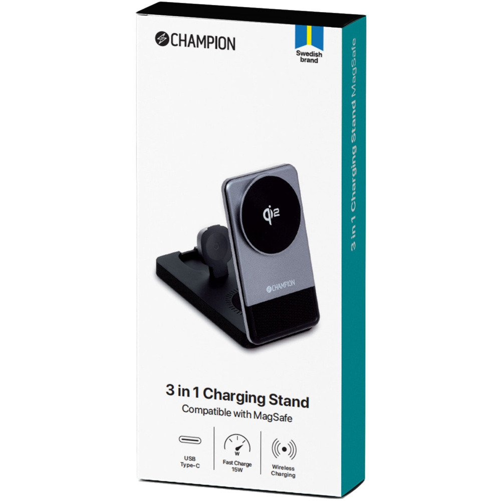 Champion CHQI202, 3-in-1 Qi2-latausteline 15 W