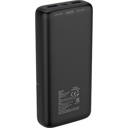 Deltaco PB-C1008 varavirtalähde 20 000 mAh, 20 W PD, musta