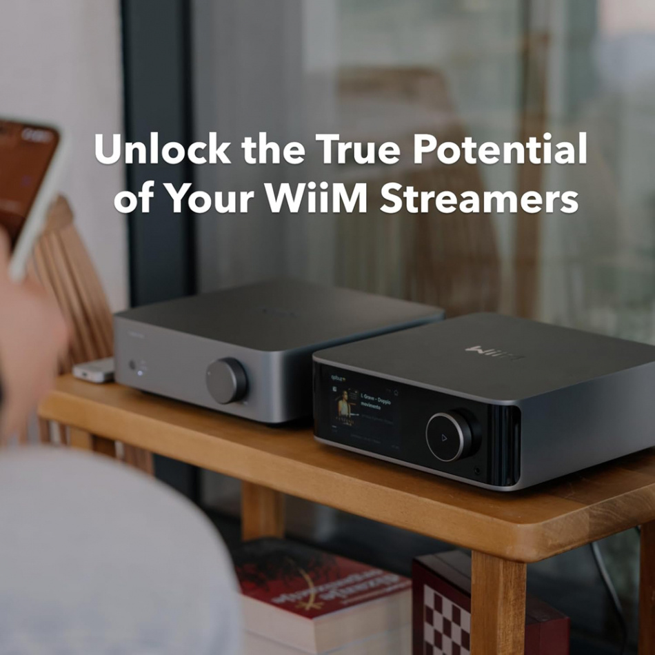 WiiM Vibelink Amp stereovahvistin DAC:lla, Space Gray