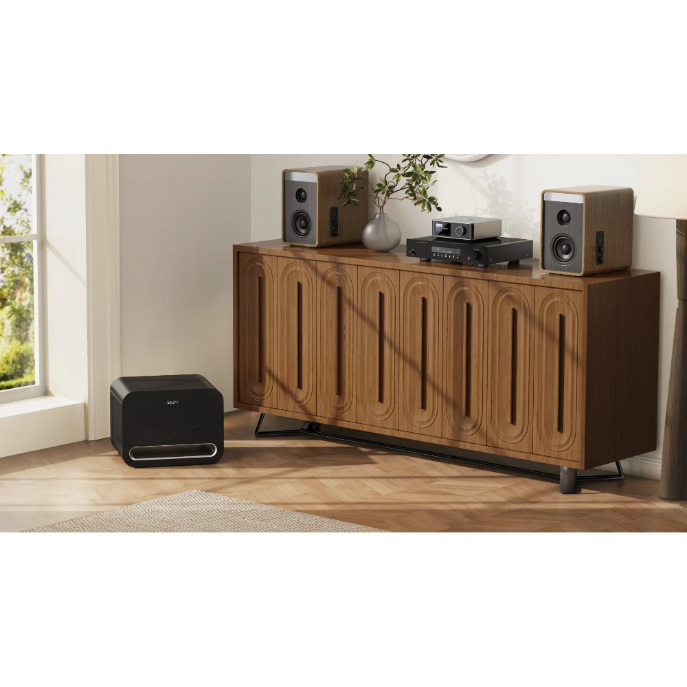 WiiM Sub Pro kompakti langaton subwoofer, musta