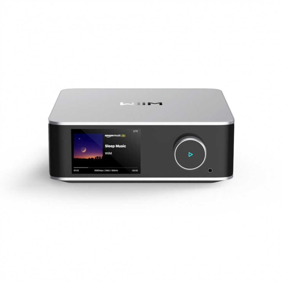 WiiM Ultra verkkosoitin HDMI ARC:lla, kosketusnäytöllä & Chromecastilla, hopea