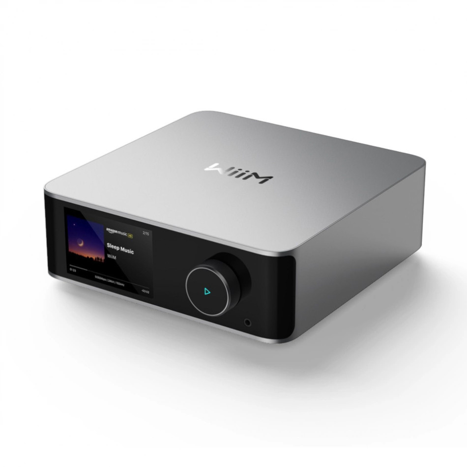 WiiM Ultra verkkosoitin HDMI ARC:lla, kosketusnäytöllä & Chromecastilla, hopea