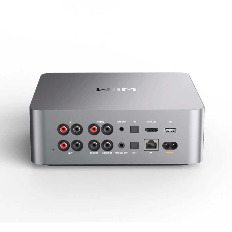 WiiM Ultra verkkosoitin HDMI ARC:lla, kosketusnäytöllä & Chromecastilla, hopea