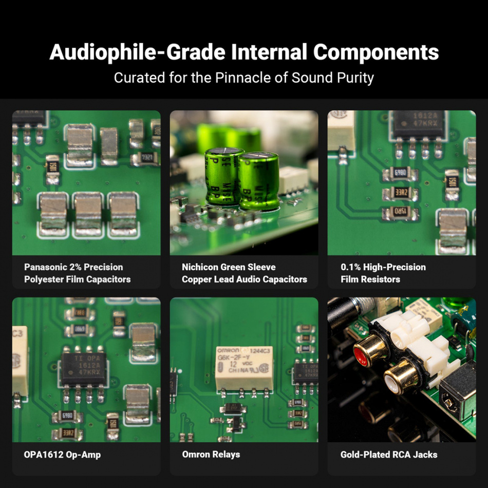 Fosi Audio Box X5, RIAA aste tuki MM:lle ja MC:lle