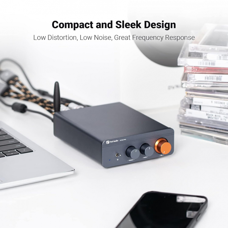 Fosi Audio BT20A PRO stereovahvistin Bluetoothilla & 32V virtalähteellä