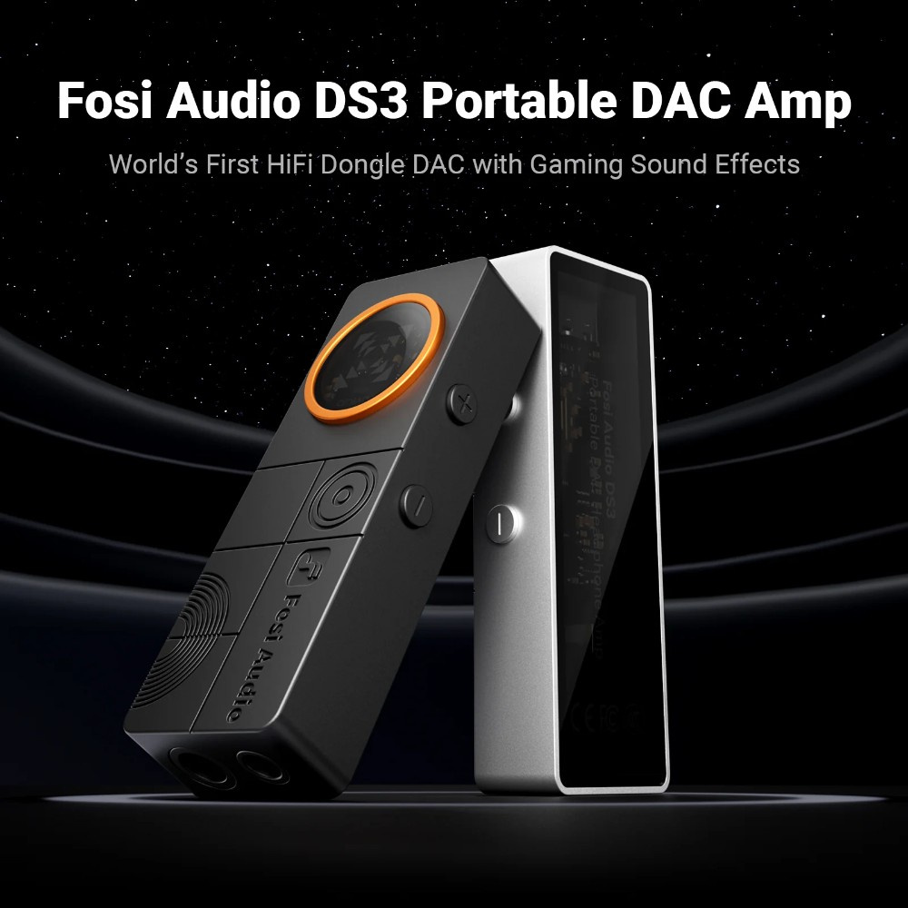 Fosi Audio DS3 kannettava DAC & kuulokevahvistin, Obsidian