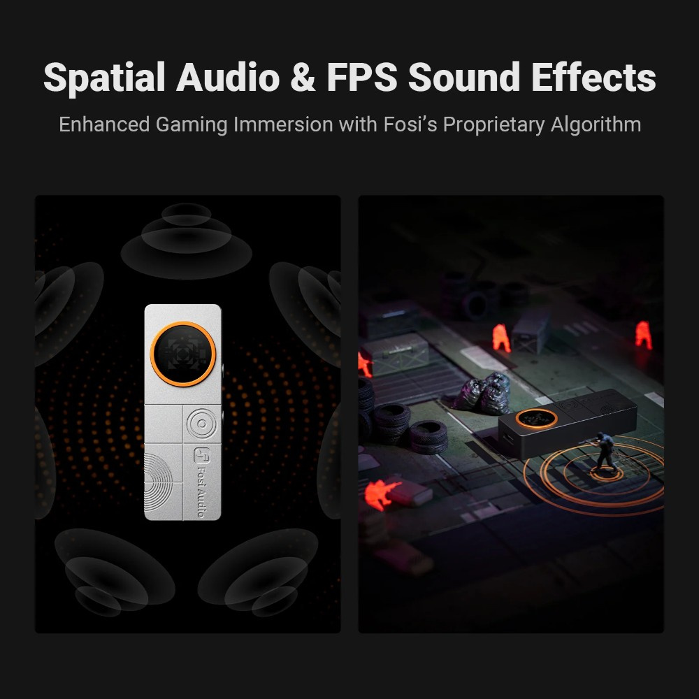 Fosi Audio DS3 kannettava DAC & kuulokevahvistin, Obsidian