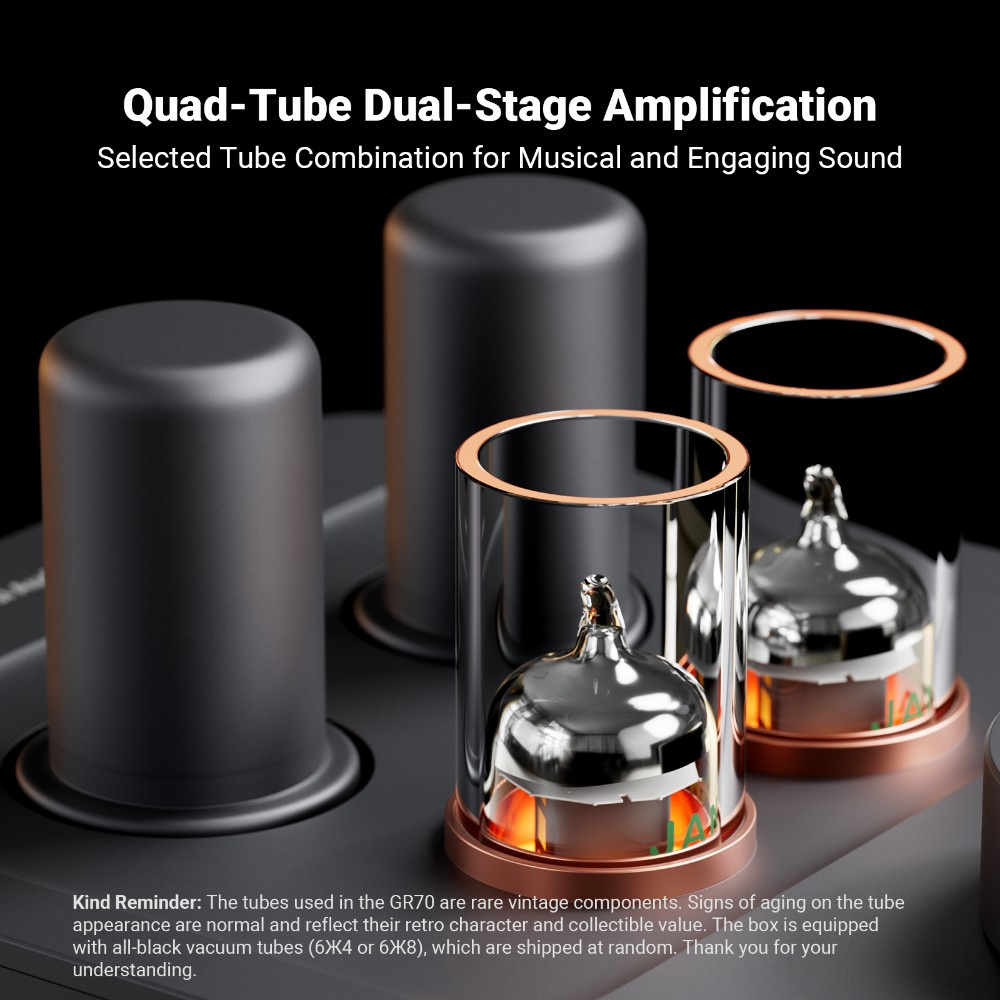 Fosi Audio GR70, kuulokevahvistin putkilla
