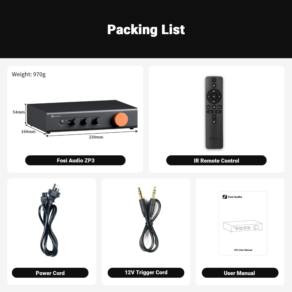 Fosi Audio ZP3 etuvahvistin XLR-liittimellä