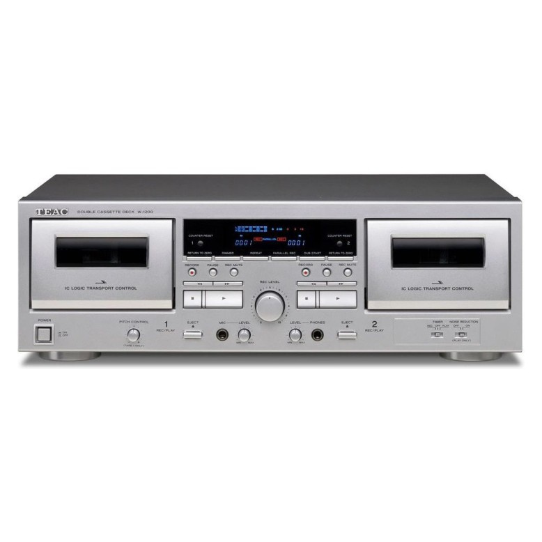 Teac W-1200 kaksoiskasettidekki digitointitoiminnolla, hopea