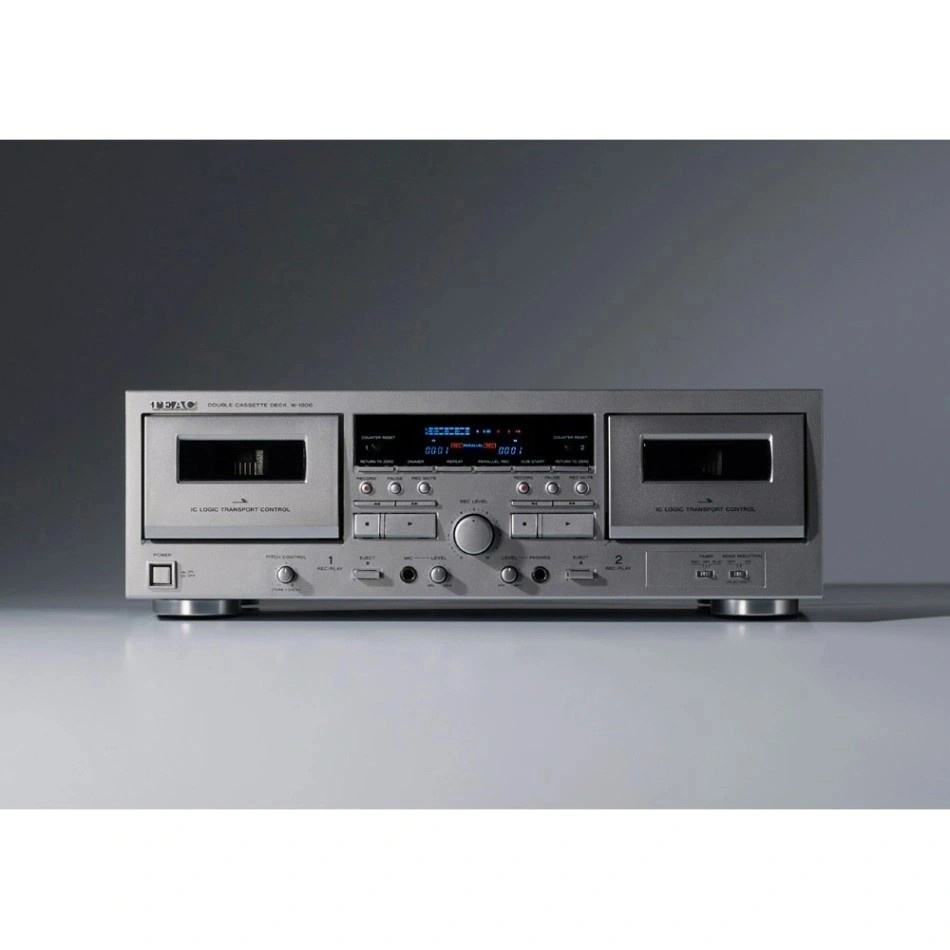 Teac W-1200 kaksoiskasettidekki digitointitoiminnolla, hopea