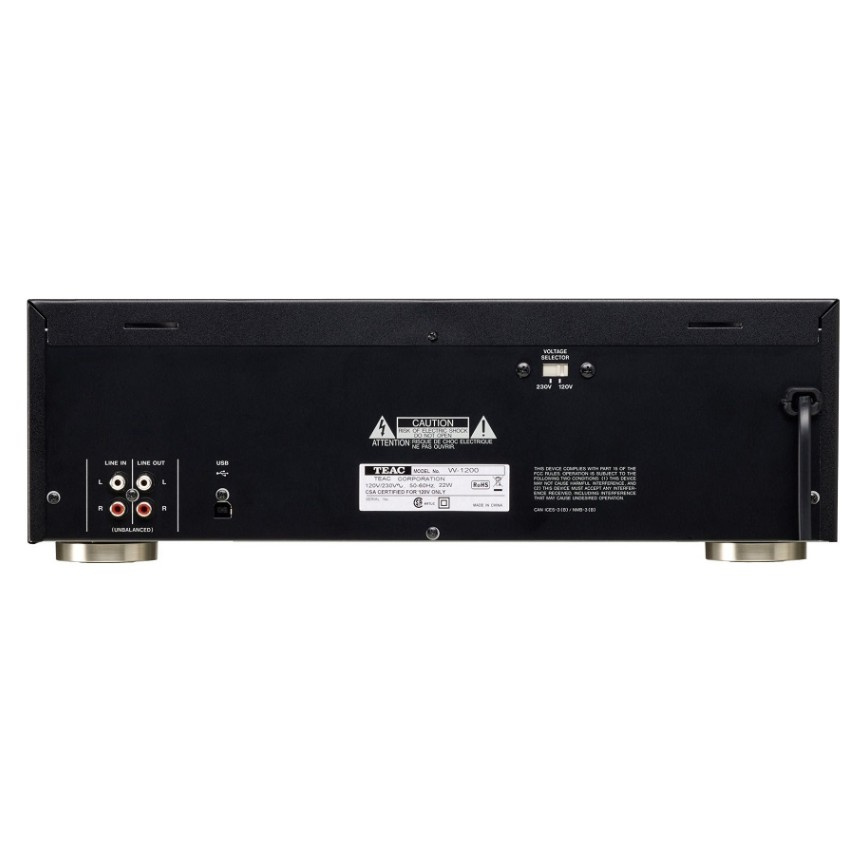Teac W-1200 kaksoiskasettidekki digitalisoinnilla, musta