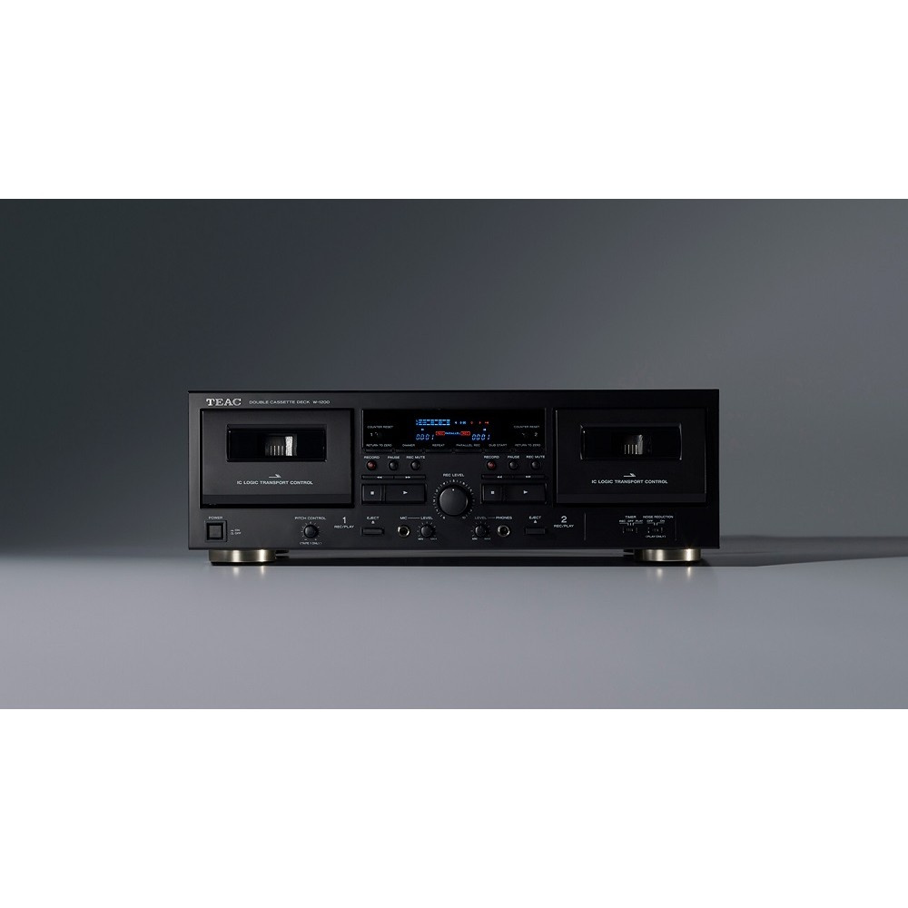 Teac W-1200 kaksoiskasettidekki digitalisoinnilla, musta