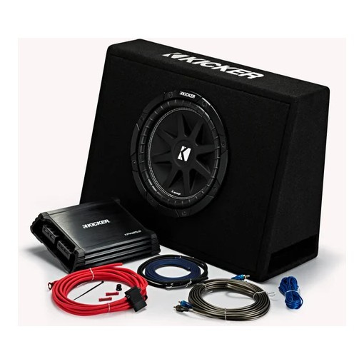 Kicker KickPack KKP210, bassopaketti matalalla 10 tuuman kotelolla, vahvistimella ja johdoilla