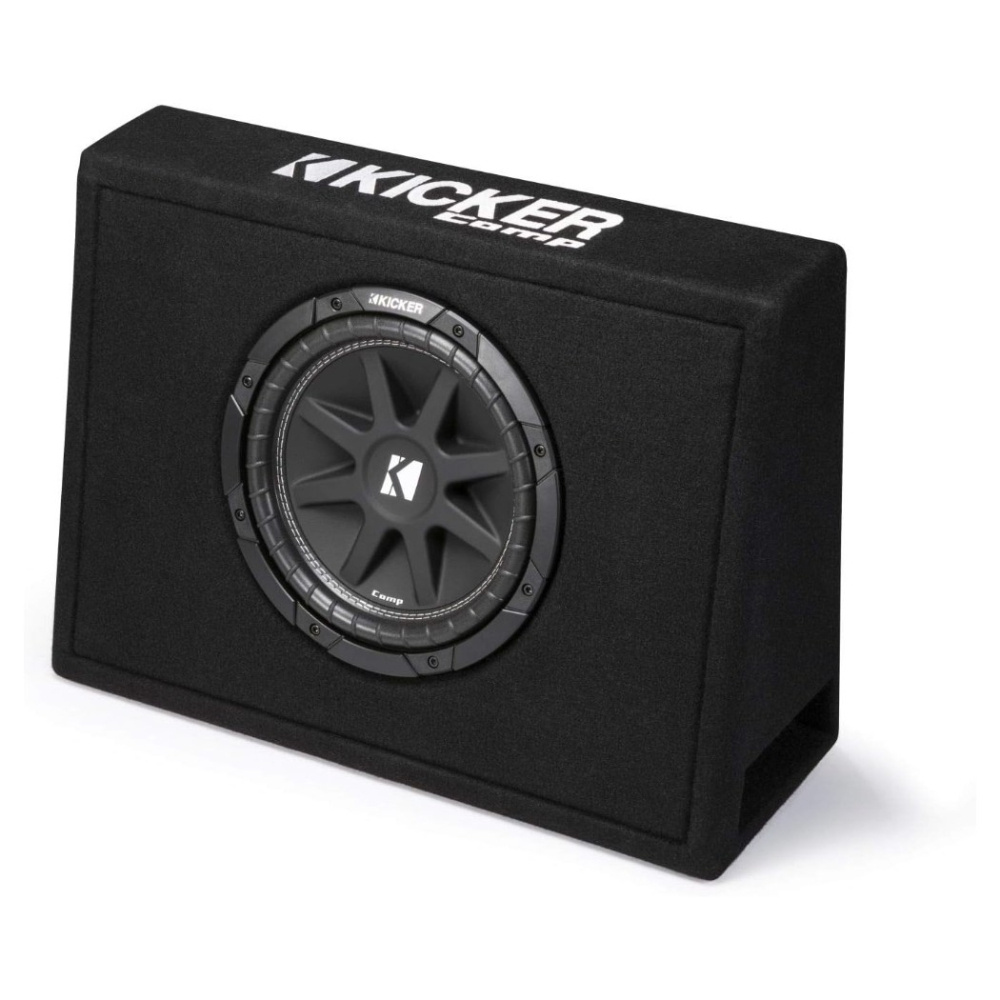 Kicker KickPack KKP210, bassopaketti, jossa on matala portattu 10 tuuman subwooferkotelo, vahvistin ja kaapelisarja