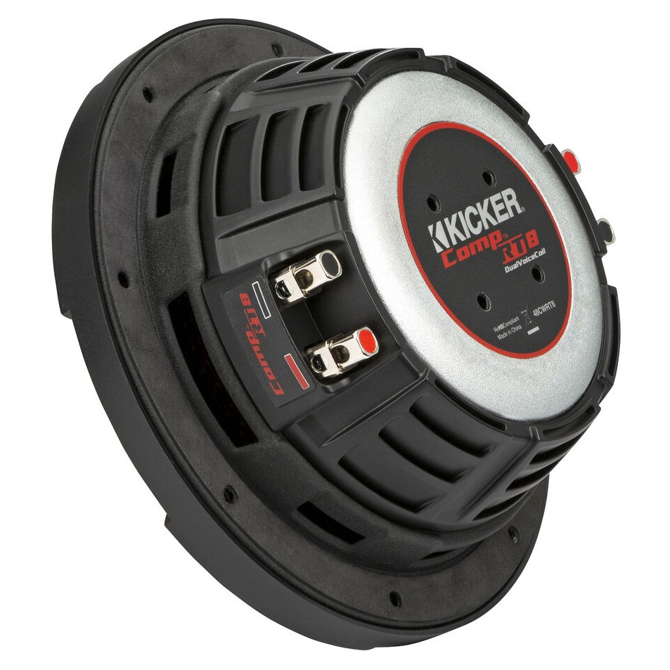 Kicker CompRT CWRT82, 8 tuumaa bassoelementti, 2 x 2 ohmia