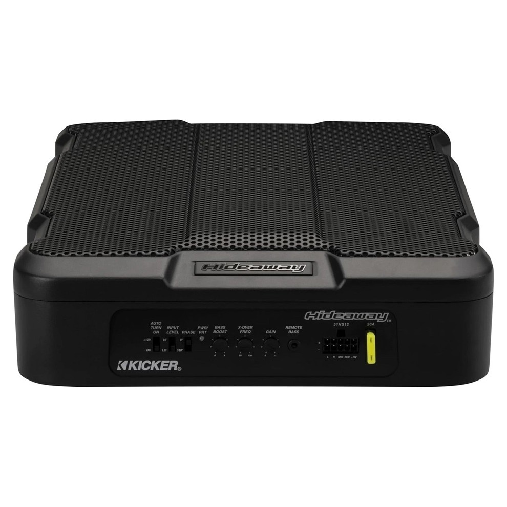 Kicker Hideaway HS12, 12 tuuman aktiivinen subwooferkotelo