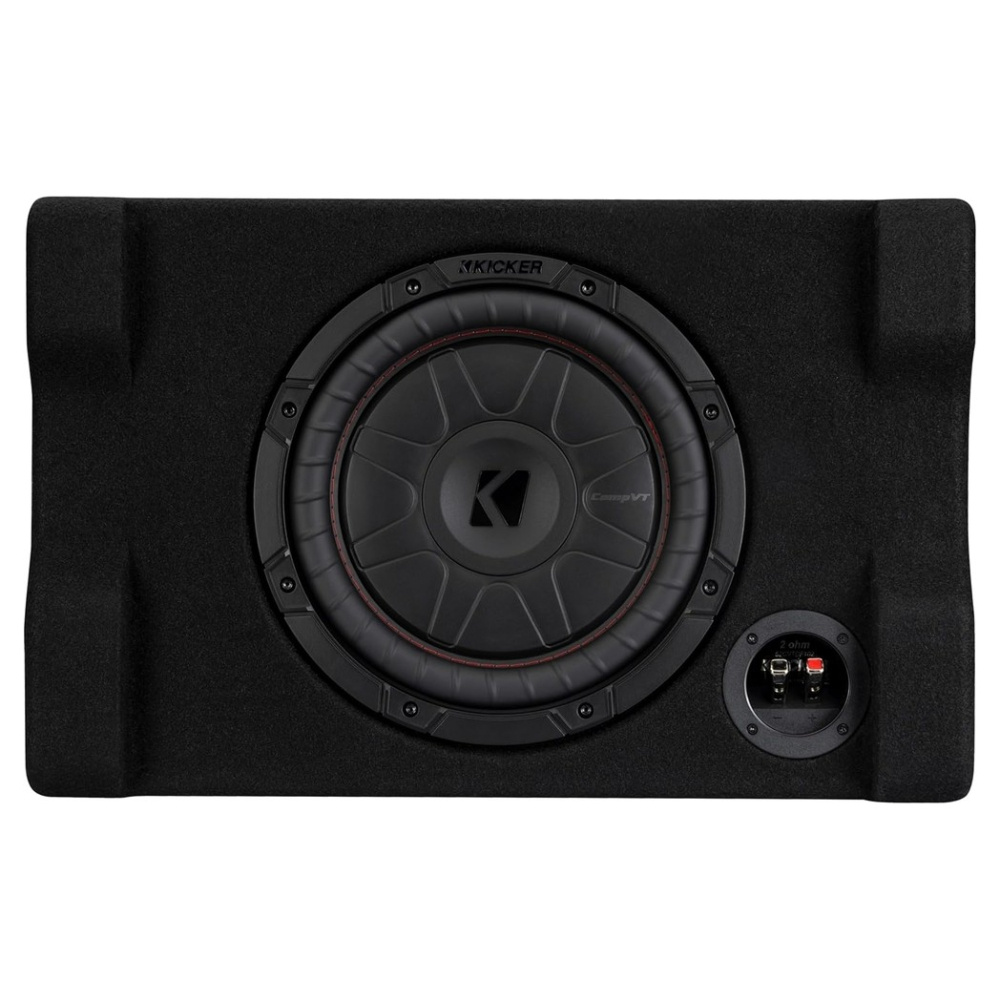 Kicker CompVT CVTDF102, 10 tuuman alaspäin suunnattu subwooferkotelo, 2 ohmia
