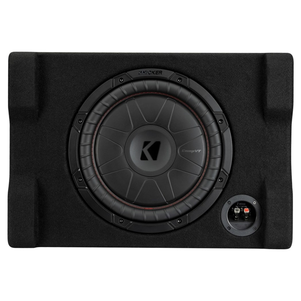 Kicker CompVT CVTDF122, 12-tuumainen alaspäin suunnattu subwooferkotelo, 2 ohm
