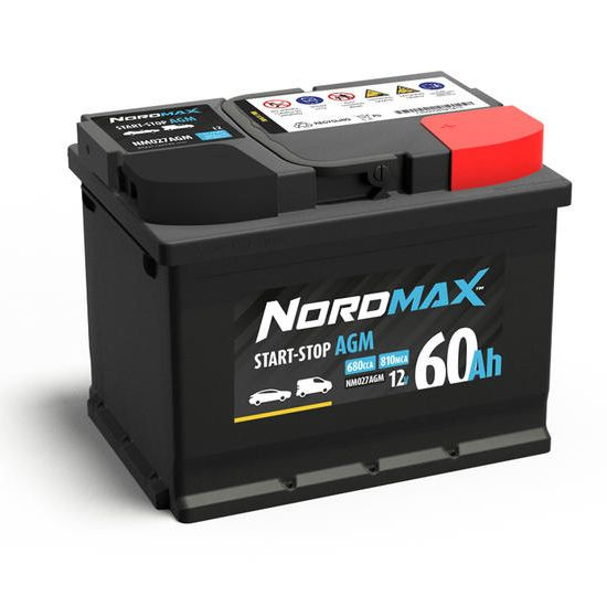 Nordmax AGM-akku, 60Ah / 12V
