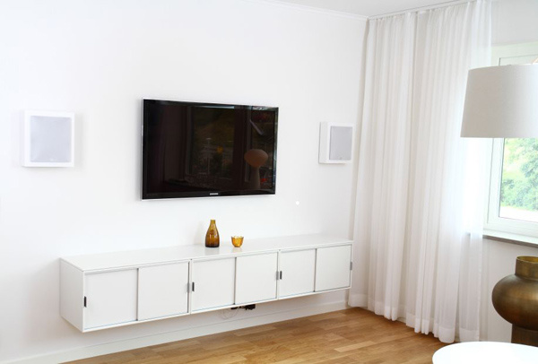 DLS Flatbox Slim Mini seinäkaiutin valkoisena, kpl