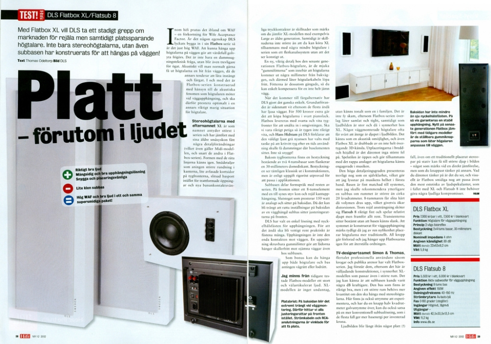 DLS Flatbox XL seinäkaiutin mattavalkoisena, kappale