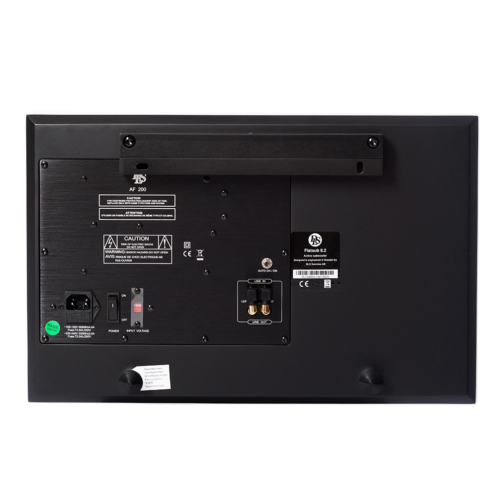 DLS Flatsub 8.2 seinälle ripustettava aktiivinen subwoofer, mattavalkoinen