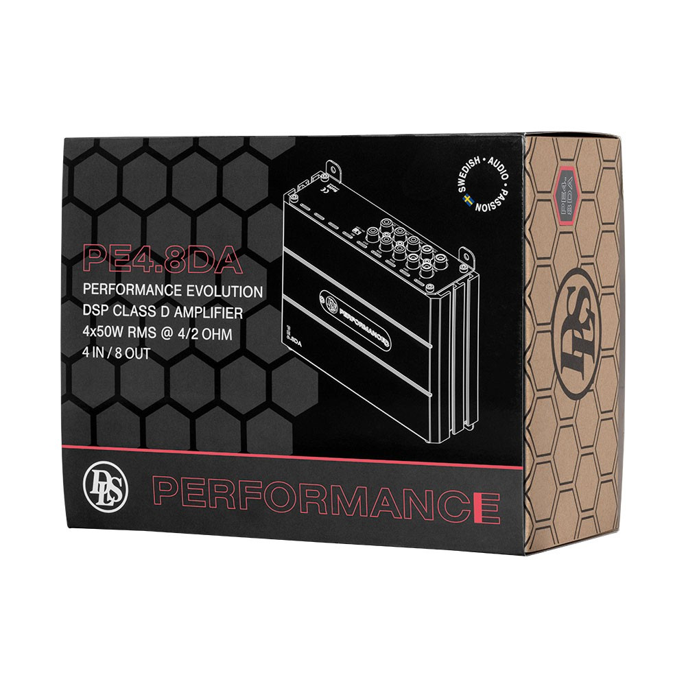 DLS PE4.8DA, 8-kanavainen DSP sisäänrakennetulla vahvistimella ja Bluetoothilla