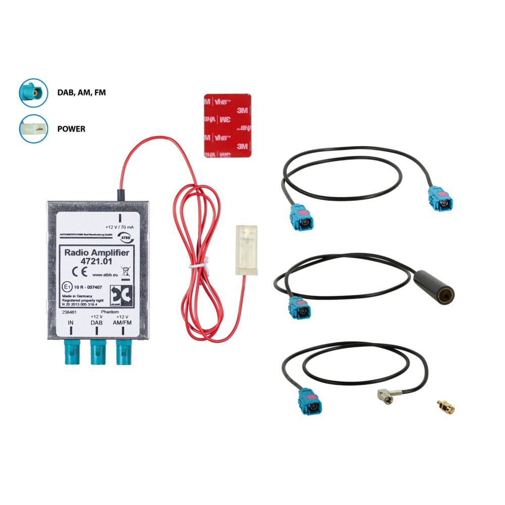 Antenni jakaja AM/FM DAB+ Fakra/DIN/SMA