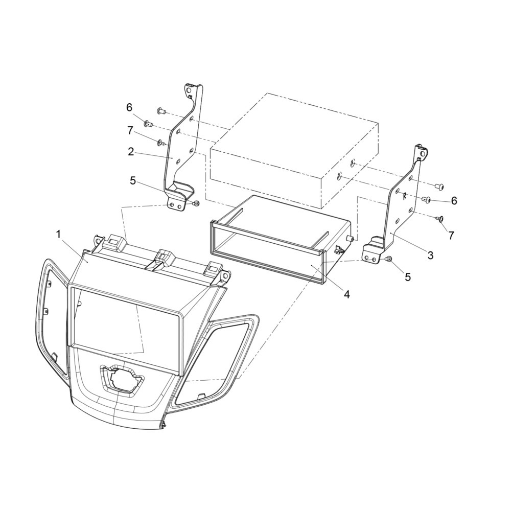 Asennuskehys 2-DIN Ford Fiesta, hopea