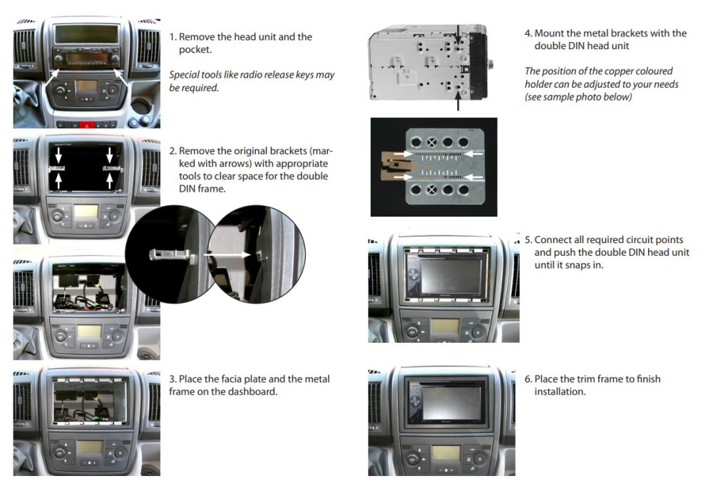 Monteringsram 2-din fack Citroen Jumper 2007-