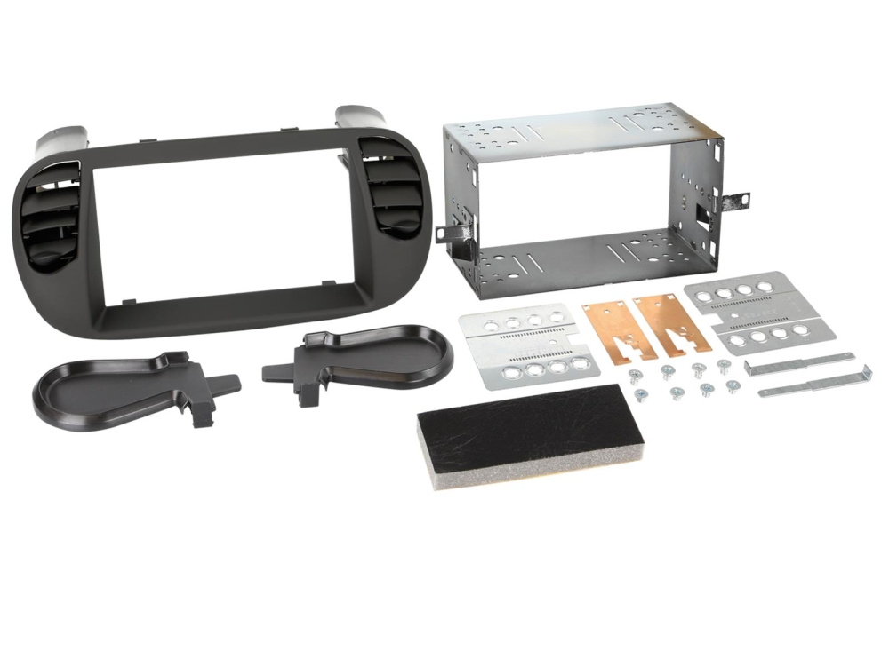 Asennuskehys 2-DIN Fiat 500, mattamusta