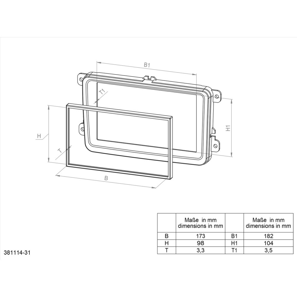 ACV Asennuskehys 2-DIN Ford Ranger 2011-2015