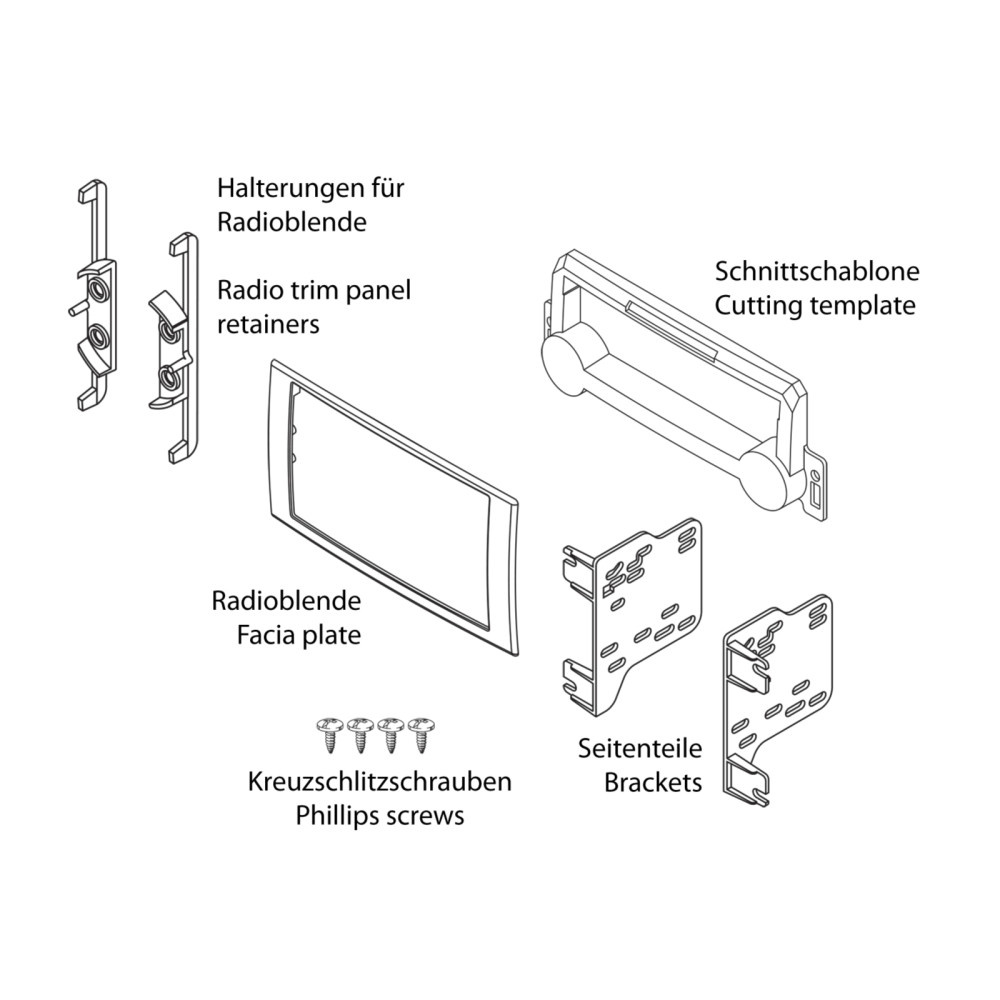 Asennuskehys 2-DIN Chrysler/Dodge/Jeep