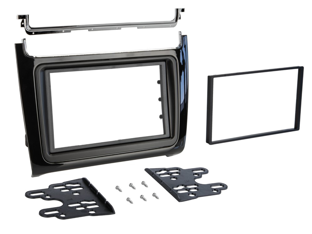 Asennuskehys 2-DIN VW Polo 2014-2017, piano musta