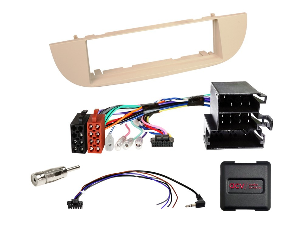 1-DIN Asennuskehys Fiat 500 beige 2007-2015
