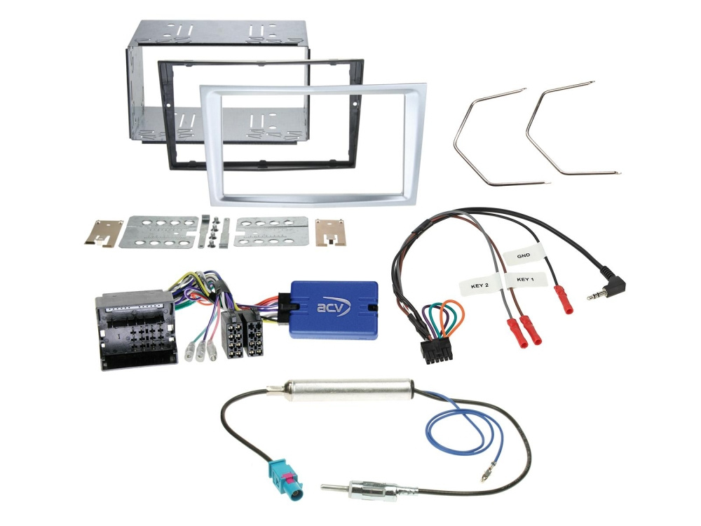 ACV asennussarja 2-DIN Opel, vaalea mattakromi