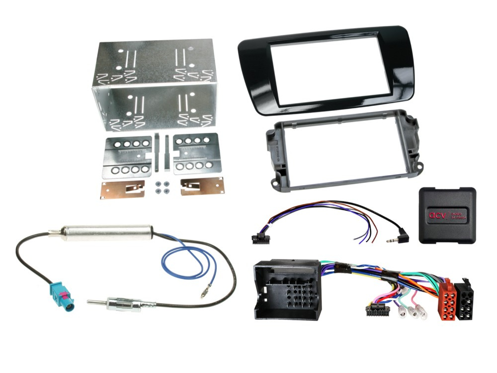 ACV Asennussarja 2-DIN Seat Ibiza 2008-2015, pianomusta	