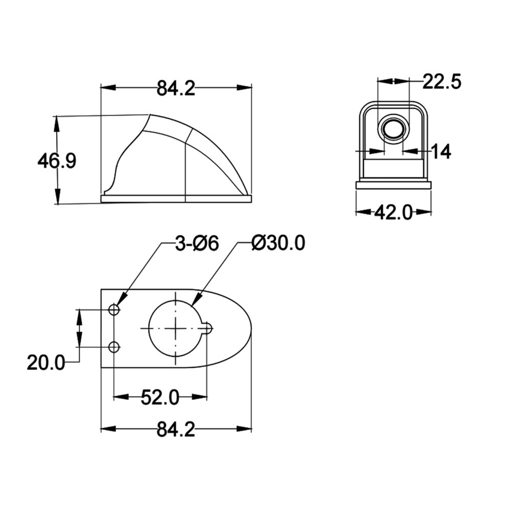 ACV Takakamera tipan muotoinen valkoinen
