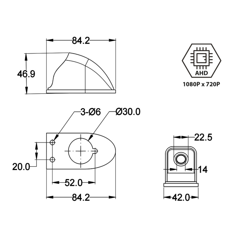 ACV Takakamera AHD Kuljetusauto/Matkailuauto
